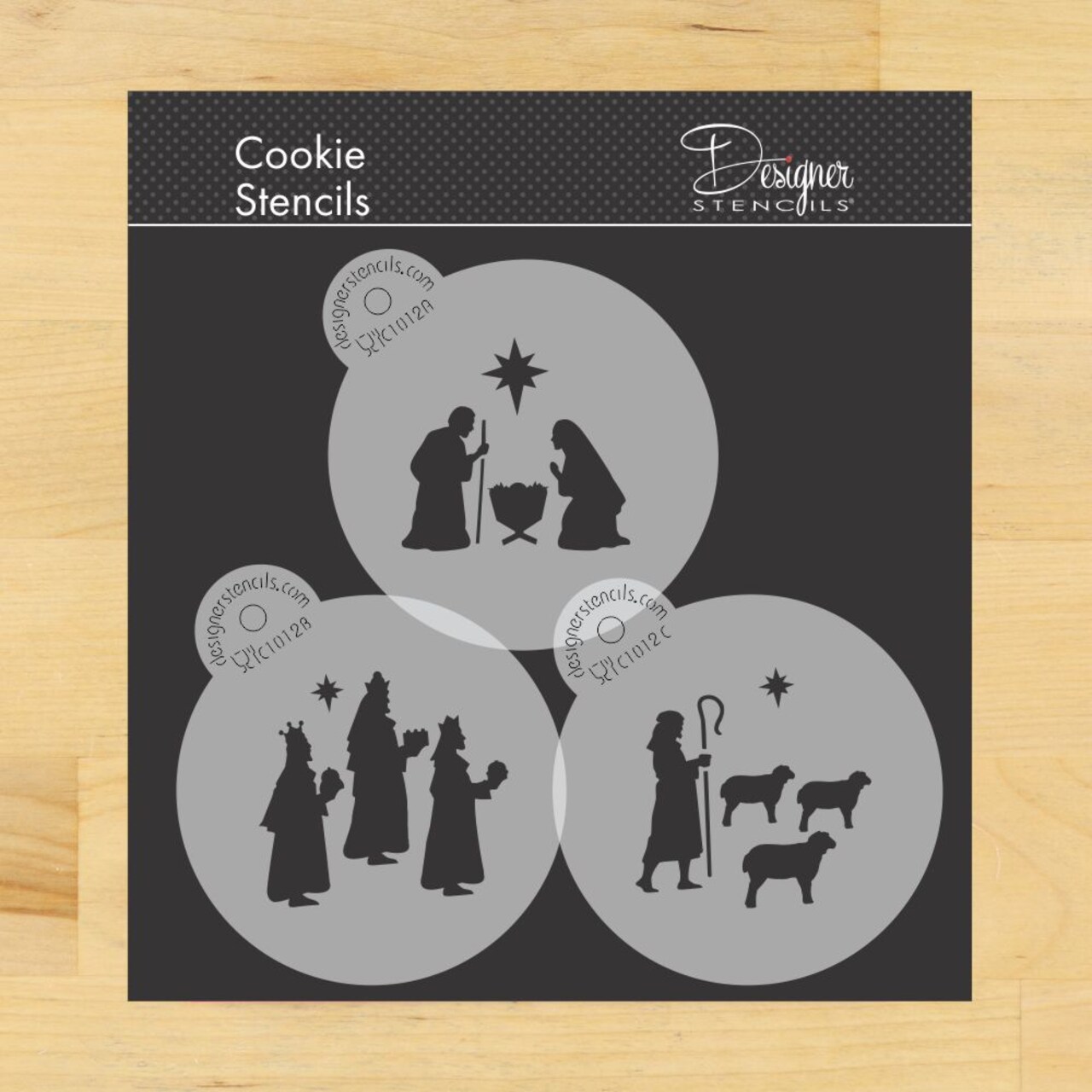 Nativity, Wisemen and Shepherd Cookie Stencil Set | C1012 by Designer Stencils | Cookie Decorating Tools |